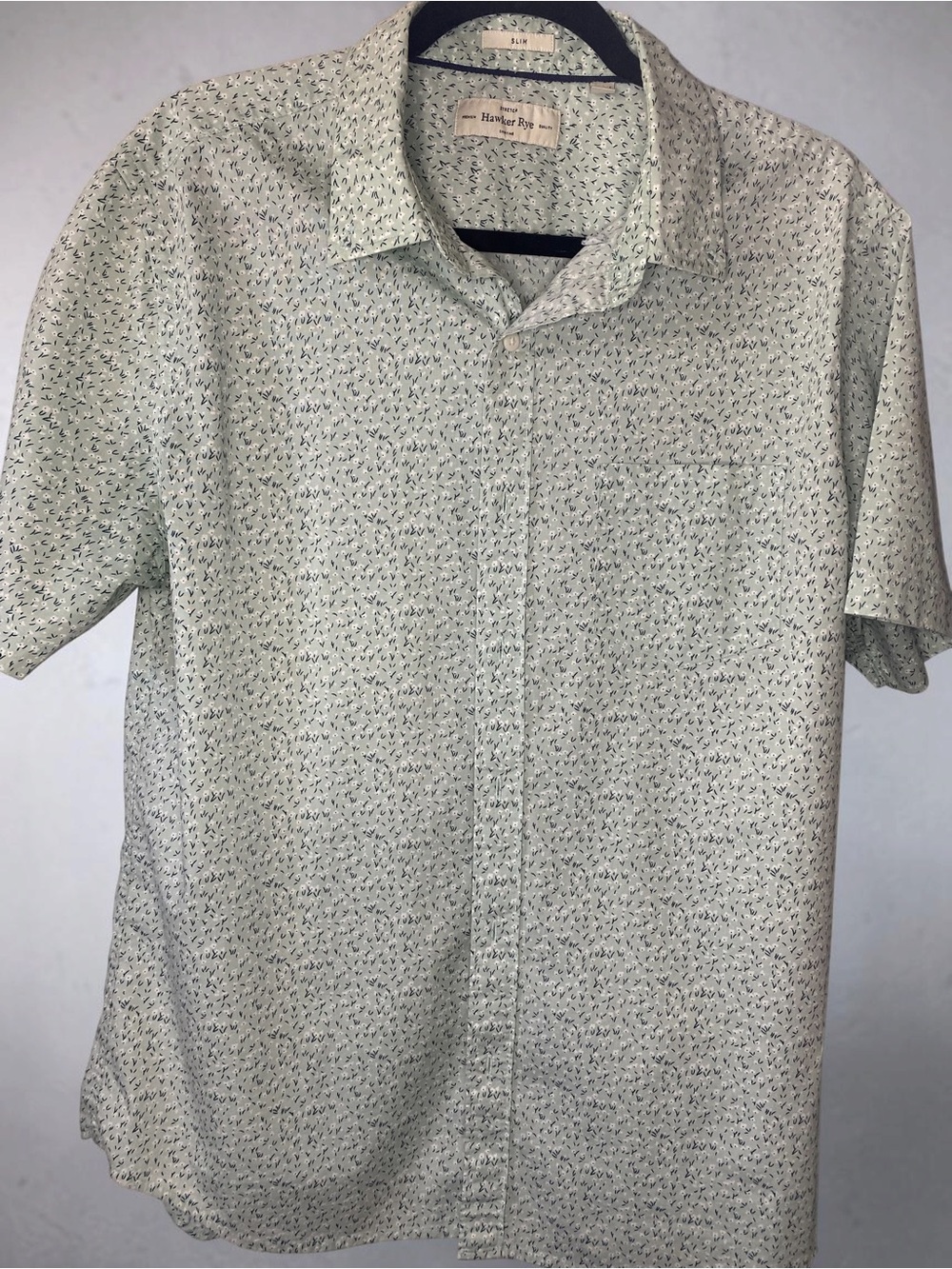 HAWKER RYE - Slim Mint Green Patterned Button-Down Shirt